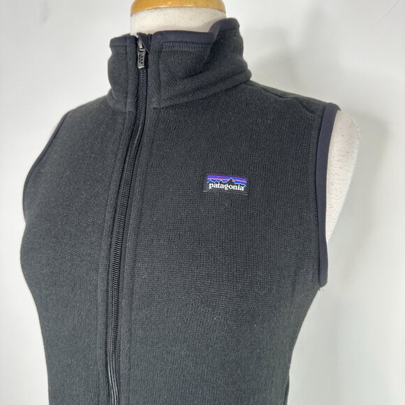New Patagonia Women M Full Zip Fleece Polartec Vest Pockets Black Lightweight - Picture 3 of 11